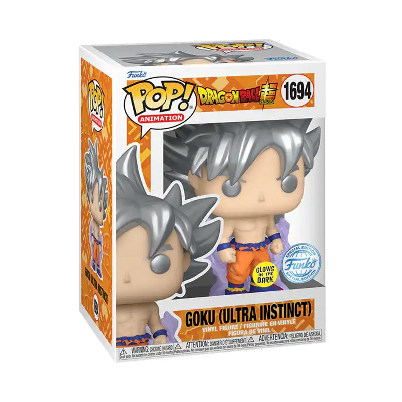 Dragon Ball Super - Goku (Ultra Instinct) GLOW Exclusive Funko Pop!