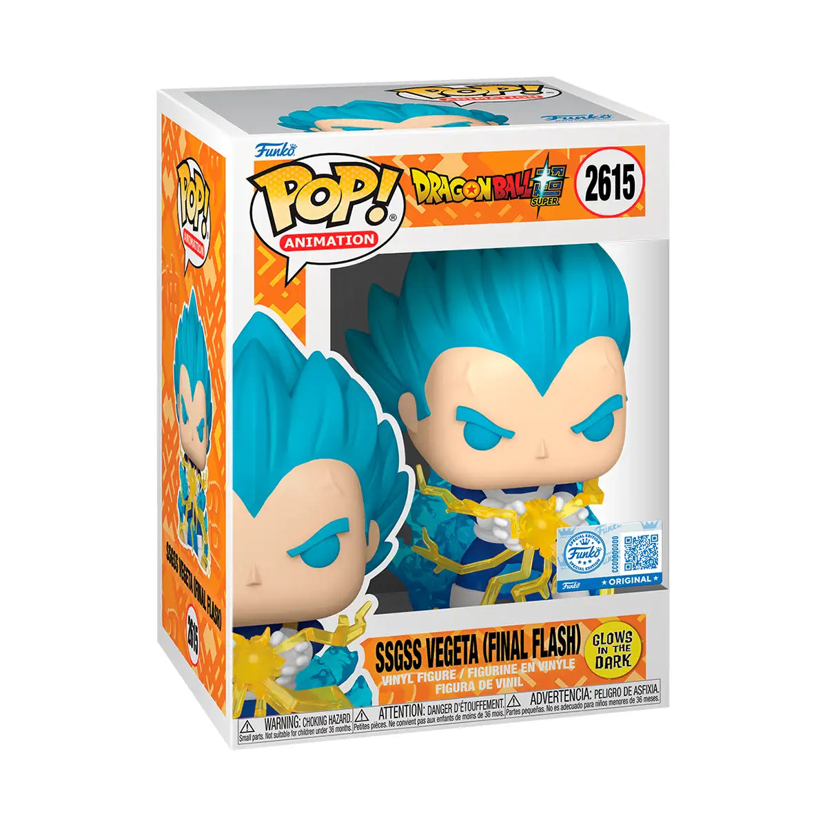 Funko Pop! SSGSS Vegeta Final Flash Glow #2615 en caja