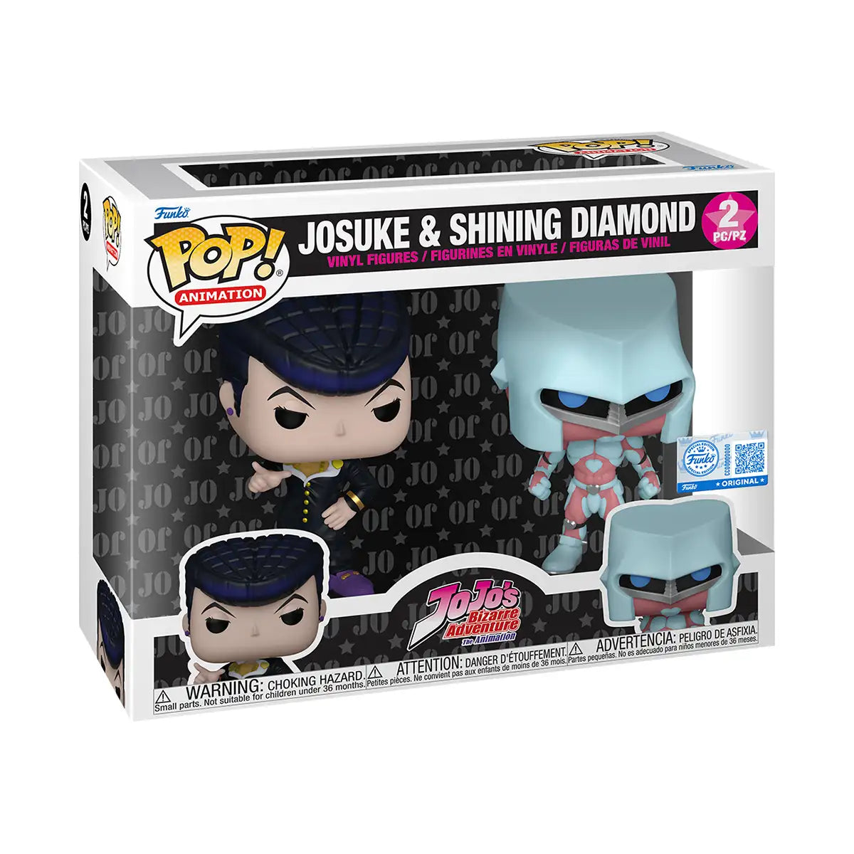 Funko Pop! Josuke Higashikata y Shining Diamond 2-Pack en caja
